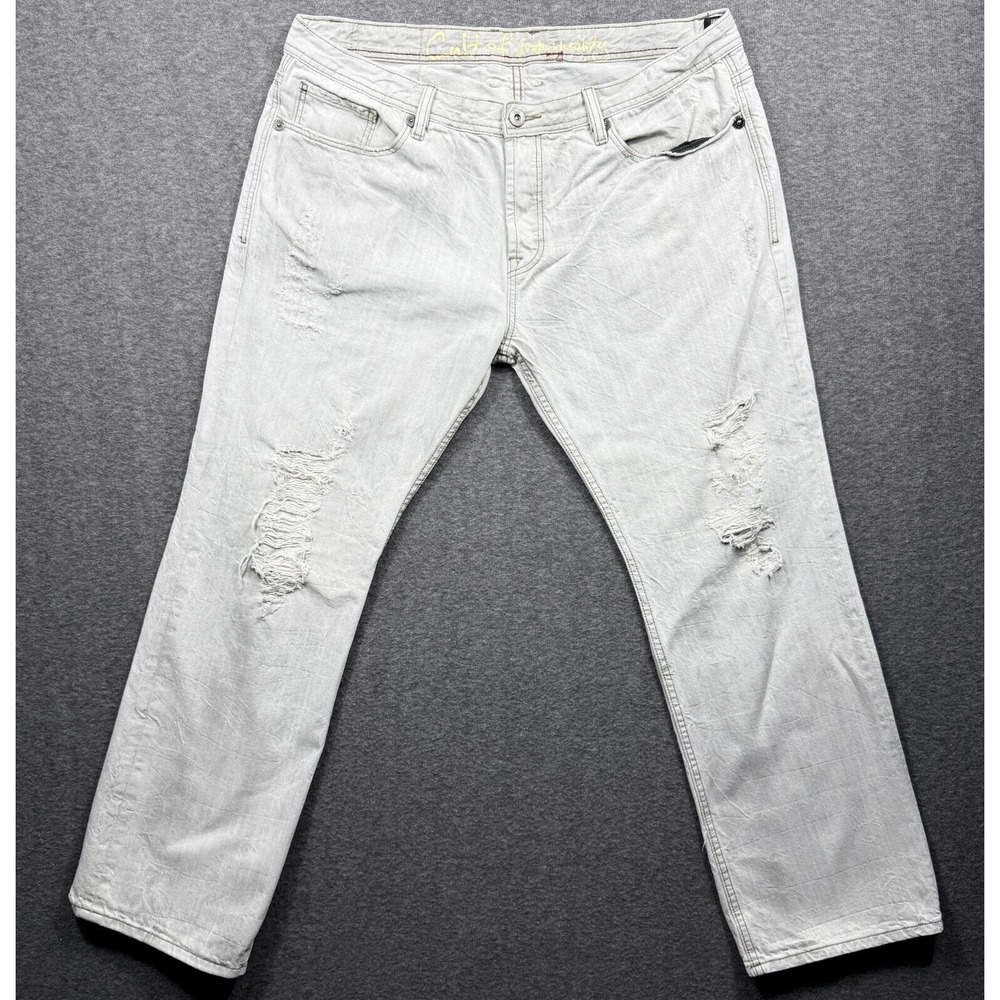 Cult Of Individuality Jeans Mens 40x34 Hagen Straight‎ Leg Distressed Denim **